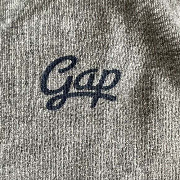 Gap Pullover Sweatshirt Womens M Cursive Logo Crewneck Striped Sleeve Y2K Retro - Picture 3 of 10